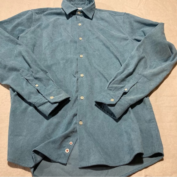 Felix Sky Blue Corduroy Button Down Shirt - Picture 9 of 11
